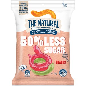 The Natural Confectionery Co. 50% Less Sugar Snakes 130g
