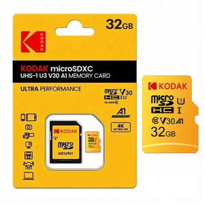 Kodak 32GB Micro SD Card U3 UHS-I + SD Adapter