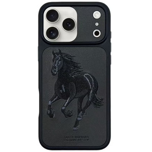 Santa Barbara Boris Series Leather Case-Black-iPhone