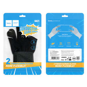 Mobile Gaming Finger Sleeves (2-Pack) Ultra-Thin Silver Fiber (GA21)