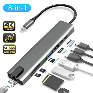 8-in-1 (USB-C TO PD+SS+2XHDTV+TYPE C+SD+TF+RJ45)