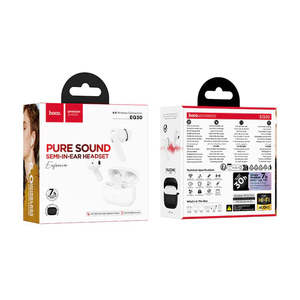 Mobile Accessories: Semi-In-Ear TWS Earbuds with 7 Hours, Carry Case and Snap Hook (EQ30) White