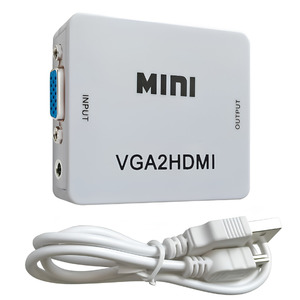 Mini VGA to HDMI Converter 1080P with Audio Adapter for PC, Laptop & Projector
