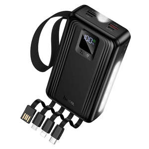 22.5W PD+QC Power Bank with 4 Built-in Cables, Digital Display, 2x LED Lights (2&hellip;