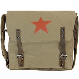 Shoulder Bags: Red Star Canvas Shoulder Bag