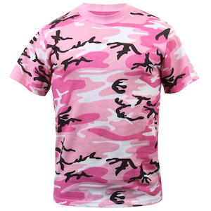 Shorts T Shirt Sale: Coloured Camo T-Shirt - Pink