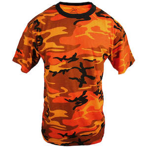 Shorts T Shirt Sale: Coloured Camo T-Shirt - Orange