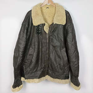 Type B-3 Leather Shearling Bomber Jacket 2XL