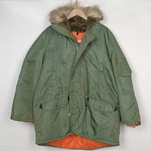 Not On Sale: N-3B Jacket with Orange Interior and Fur Ruff - XL