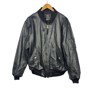 Alpha Industries Black Leather Jacket
