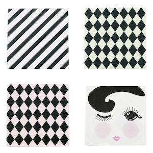 Event Party Supplies: Miss Etoile Paper Napkins (Four Designs)
