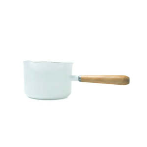 Dishy Enamel Gravy Pot - White