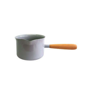 Dishy Enamel Gravy Pot - Soft Grey