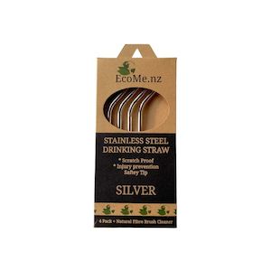 EcoMe Stainless Steel Bent Drinking Straws