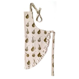 Raine & Humble Pear Frill Apron - Khaki *** CLEARANCE - 30% OFF! ***