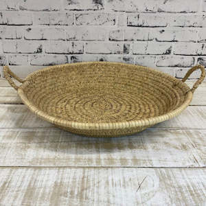 Kitchen Storage Baskets: Shallow Woven Basket with Handles