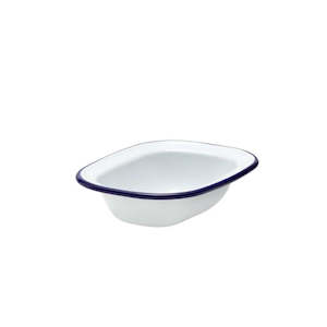 Falcon Enamel Pie Dishes - White with Blue Rim (5 sizes available)