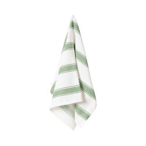 Casafina Alyssa Herringbone Stripe Kitchen Towel - Chive