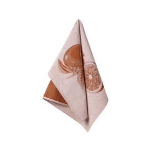 Kitchen Textiles: Casafina Kitchen Towels - Orange Leaves (Set of 2)