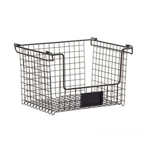 Kitchen Storage Baskets: Seymours Black Wire Stacking Basket