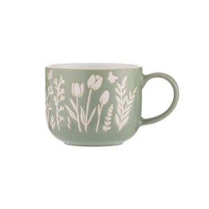 Mugs Cups Tumblers: Mason Cash In The Meadow Green Tulip Mug