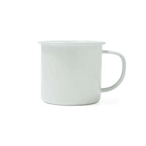 Mugs Cups Tumblers: Dishy Enamel Mug - White (2 sizes)
