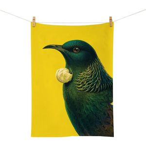 Kitchen Textiles: 100%NZ Tea Towel - Bright Tūī