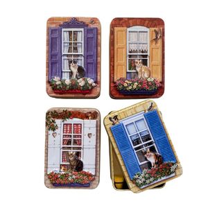 Dana Kubick Embossed Window Cat Tins