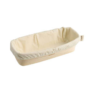 Bread Making Supplies: Bakemaster Rectangular Proving Basket with Cotton Liner