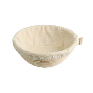 Bread Making Supplies: Bakemaster Round Proving Basket with Cotton Liner (2 sizes)