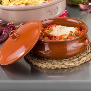 Regas Spanish Terracotta Round Casserole with Lid (2 sizes)