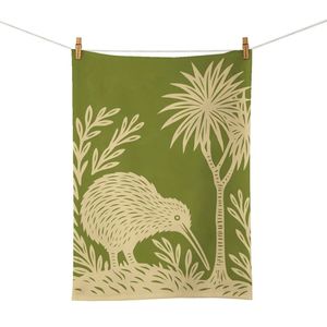 100%NZ Tea Towel – Woodcut Kiwi