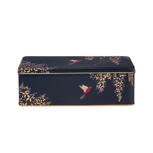 Sara Miller Navy Hummingbird Rectangular Storage Tin