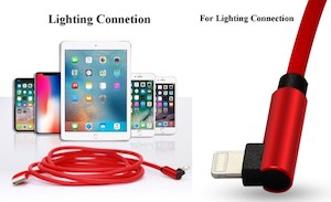 1m L Lighting Data Sync and charge Cable-Red – TradeMaster
