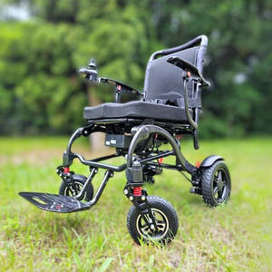 Ultra light Folding Electric Wheelchair With Joystick Control MK9005 Carbon Black