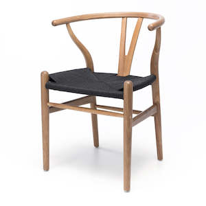 Dining Chairs: Wishbone Dining Chair - Natural w Black Rope