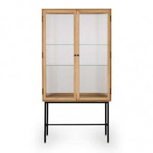 Display Units: Kobe Fluted Glass Highboard - Natural
