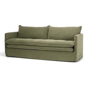 Hamilton Slipcover 3 Seater Sofa - Khaki Green
