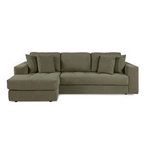 3 seater sofa: Hugo 3 Seater Reversible Chaise - Pesto