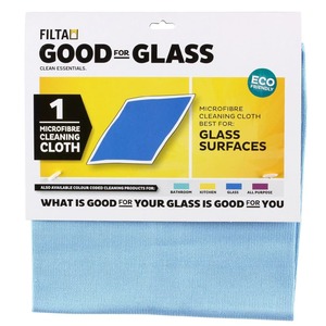 Filta Upcycled Microfibre Cloth Glass, Aqua - Kiwi Hygiene Supplies