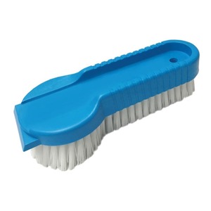 Products: Flat Scrubbing Brush with Front Scraper - Blue - Kiwi Hygiene Supplies