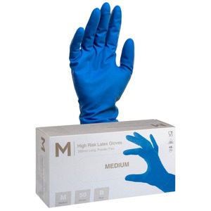 High Risk Latex Examination Gloves Powder Free 18.5g - Box of 500 - Kiwi Hygiene Supplies