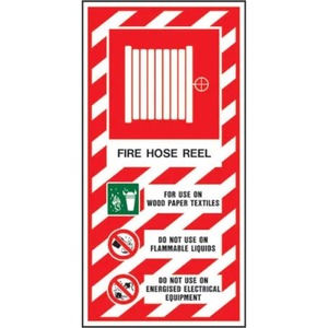 Blazon fire hose reel sign
