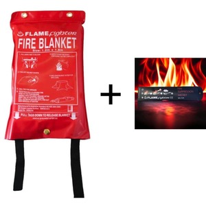 Medium Fire Blanket & Fire Suppression Sachet Combo - Kiwi Hygiene Supplies