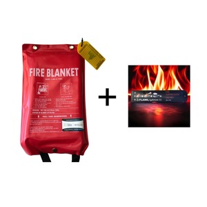 Products: Medium Fire Blanket & Fire Suppression Sachet Combo - Kiwi Hygiene Supplies