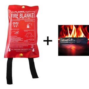 Products: Small Fire Blanket & Fire Suppression Sachet Combo - Kiwi Hygiene Supplies