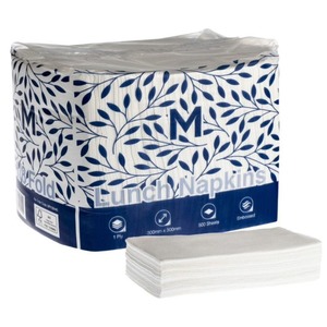1 Ply 1/8 Fold Lunch Napkins 300mm x 300mm White (6 Packs) - Kiwi Hygiene Supplies