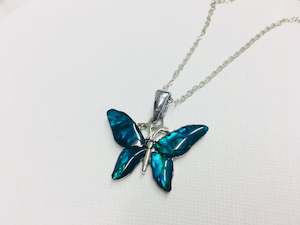 Paua Shell Pendant Butterfly