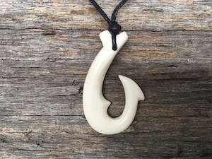 Bone Carving Pendant Fish Hook