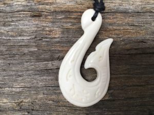 Bone Carving Pendant Fish Hook #750238
